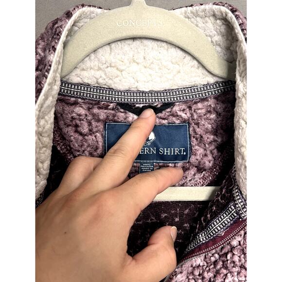 Southern Shirt Co Sherpa Quarter Zip Pullover Small Cozy Comfort Lounge Preppy - Picture 9 of 11